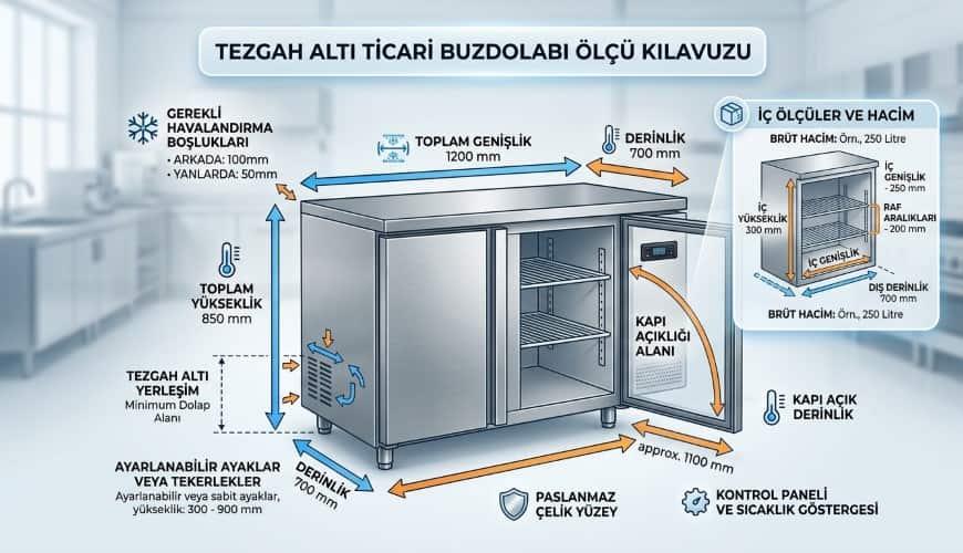 Tezgah Altı Buzdolabı Ölçüleri